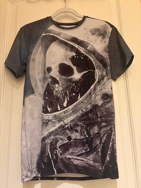 Blackmilk Monochrome Skull Astronaut Tee XXS